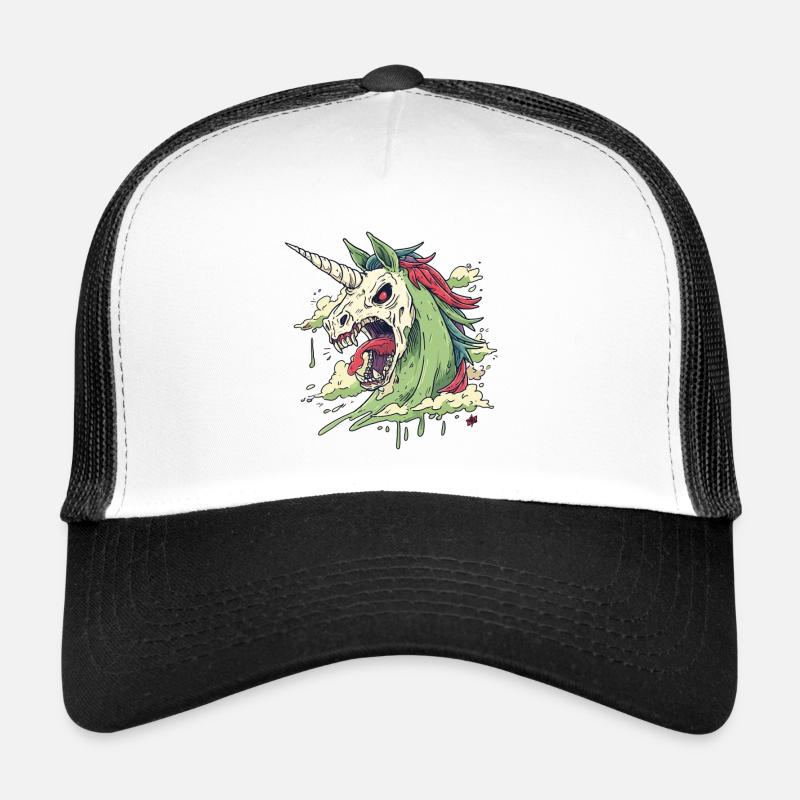 Einhorn Schädel Chaos - Trucker Cap - Weiß/Schwarz