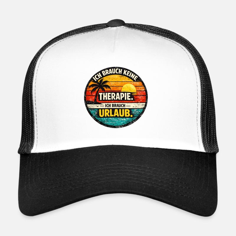 Vacation Instead of Therapy Retro Circle Trucker Cap