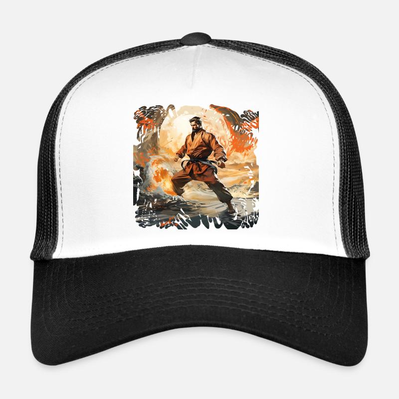 Karate Warrior in Firestorm Trucker Cap