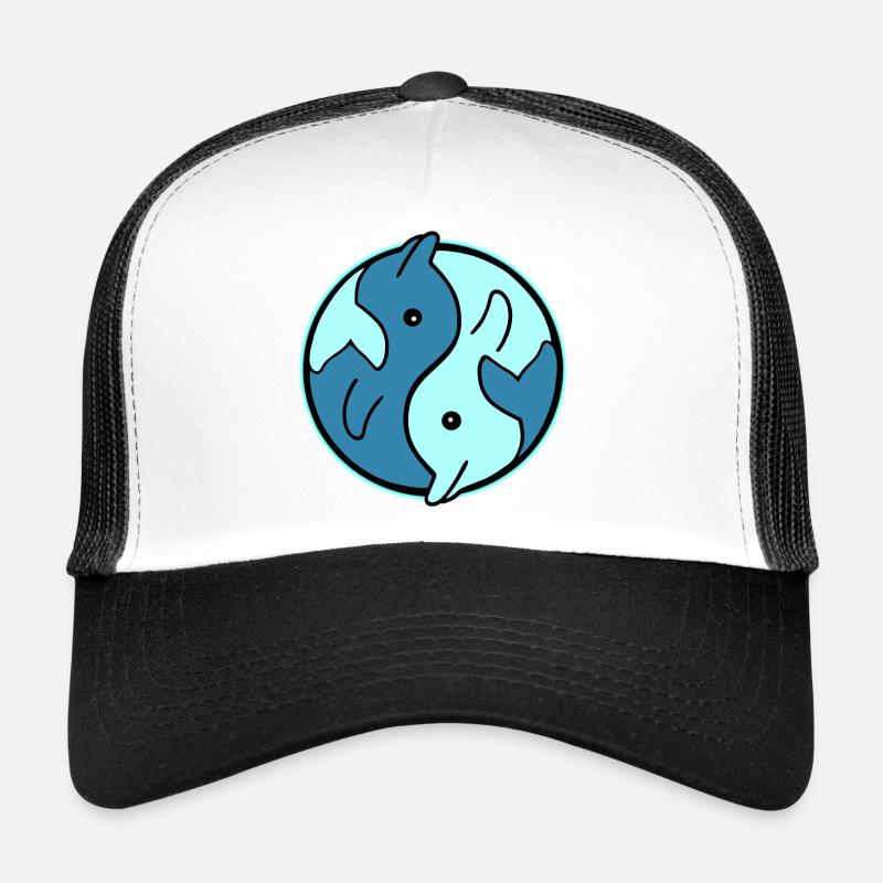 Dolphins YinYang Circle Design Trucker Cap