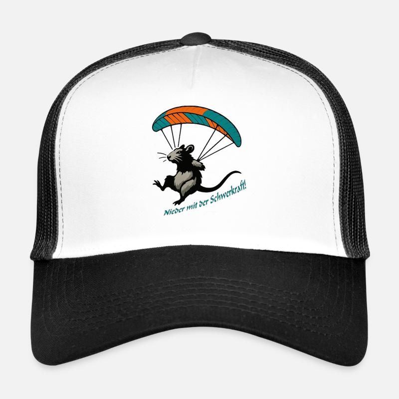 Fallschirmmaus Abenteuer - Trucker Cap - Weiß/Schwarz