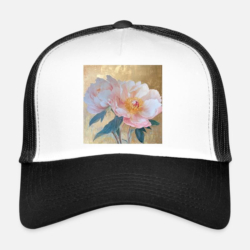 Goden Elegante Rosa Pfingstrose Blumen Trucker Cap