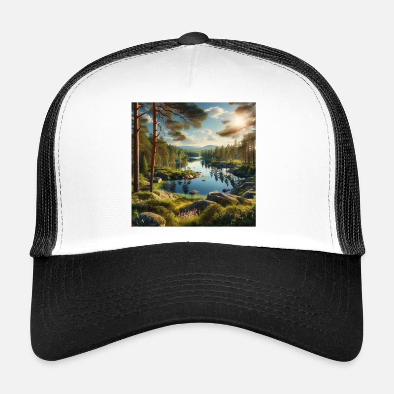 Waldsee in der Abendsonne Trucker Cap