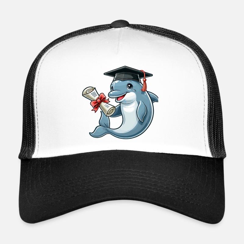 Dauphin avec casquette et diplôme Casquette trucker 