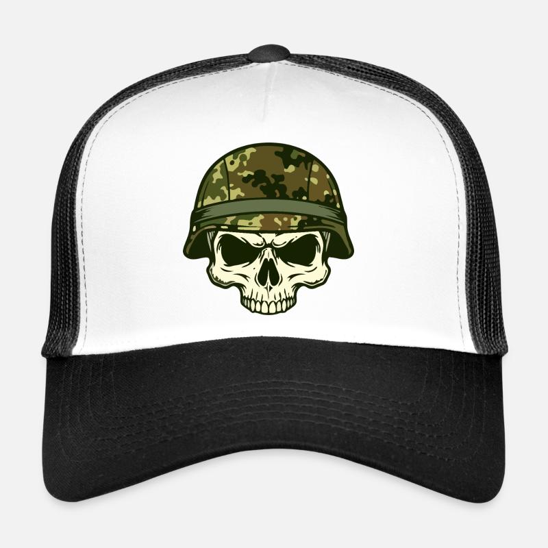 Kampfschädel Camouflage Totenschädel Militär Helm Trucker Cap