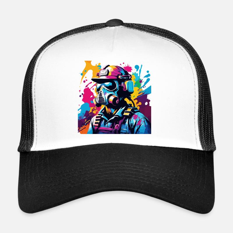 Vivid Gasmask Warrior Trucker Cap