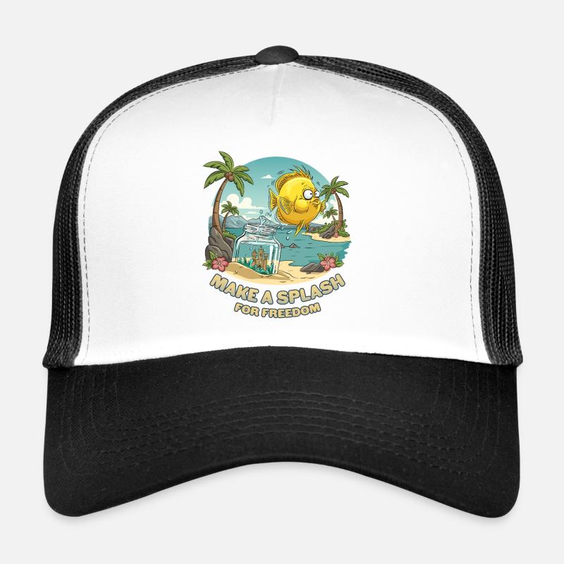 Poisson palmier fleur tiaré Casquette trucker 