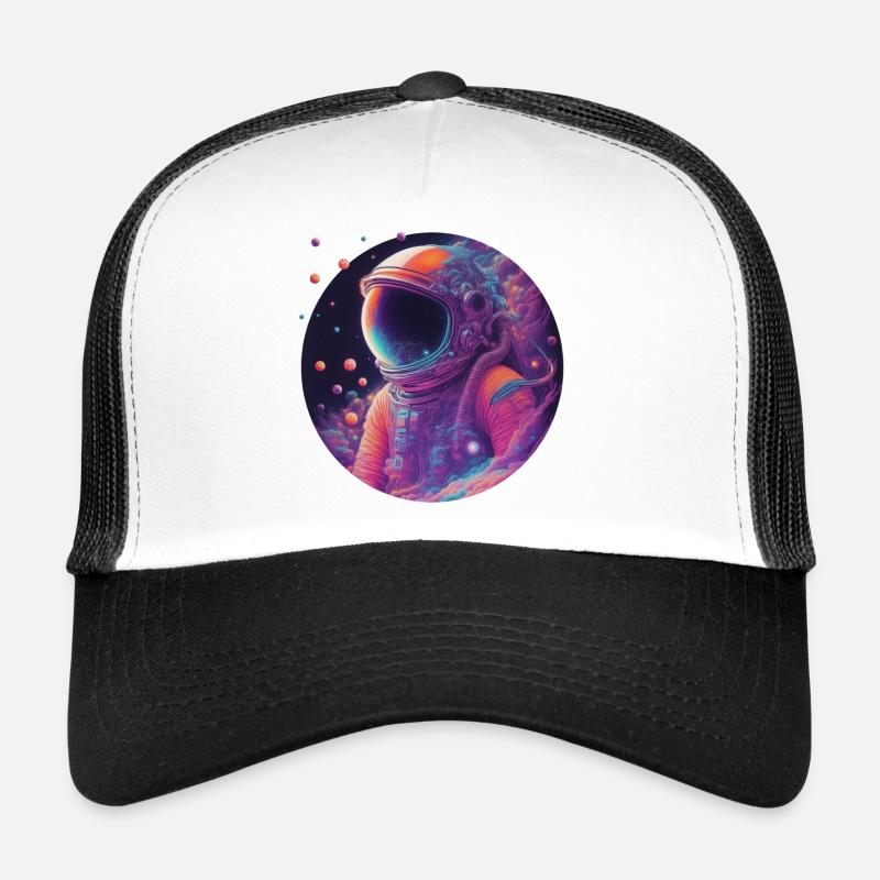 Astronaute néon dans l’espace couleur Casquette trucker 