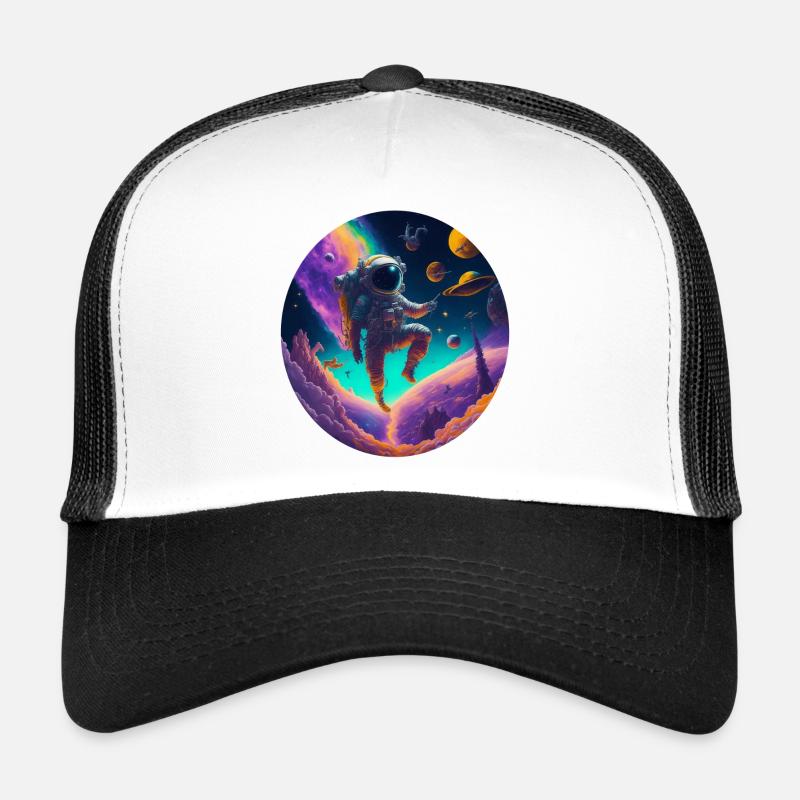 Astronaute dans un cosmos coloré Casquette trucker 