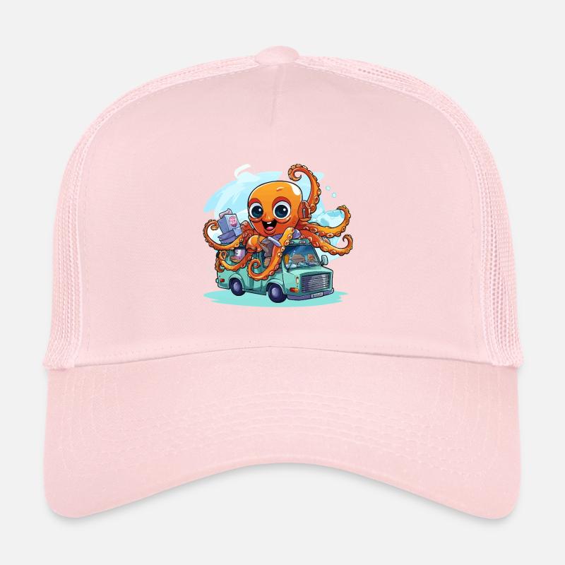 Capitaine calmar dans la camionnette Casquette trucker 