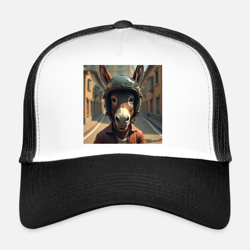 Biker donkey - Trucker Cap - white/black