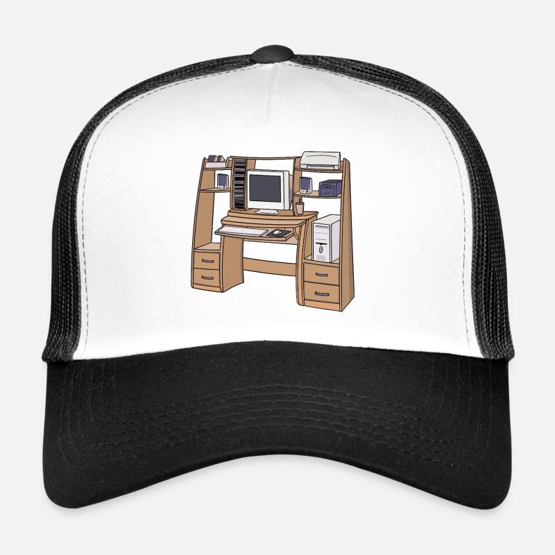 Retro Computer Desk Setup 90s 2000s Nostalgic Trucker Cap