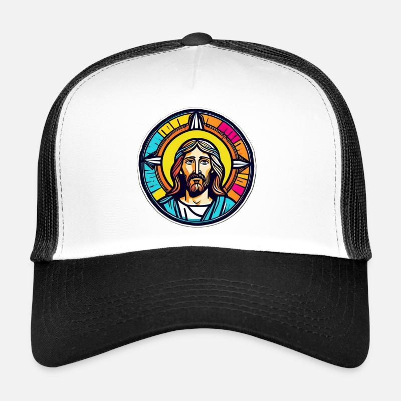 Jesus Vitrail Coloré Casquette trucker 
