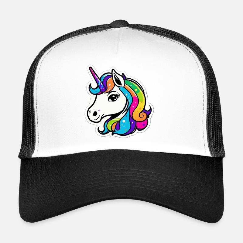 Bright Rainbow Unicorn Trucker Cap