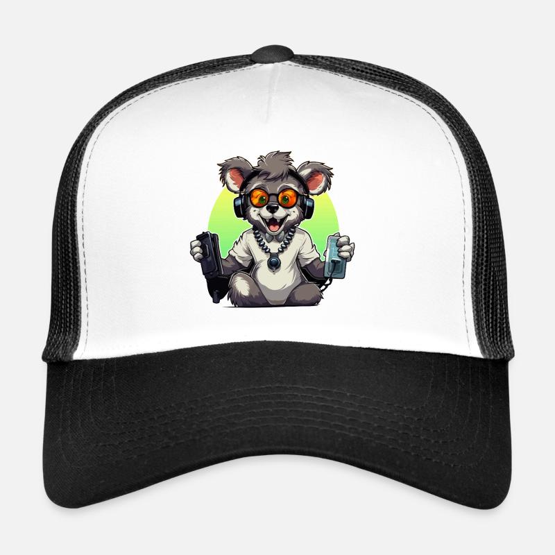 Gamer Koala with Headset Trucker Cap
