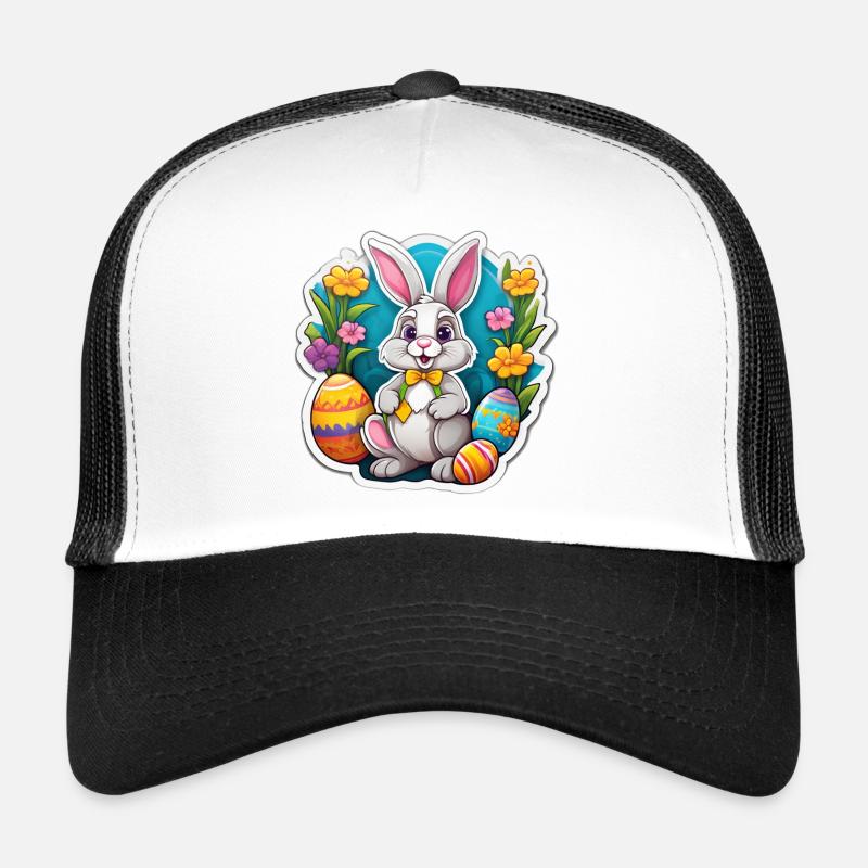 Pastel Easter Bunny and Flowering Eggs Trucker Cap