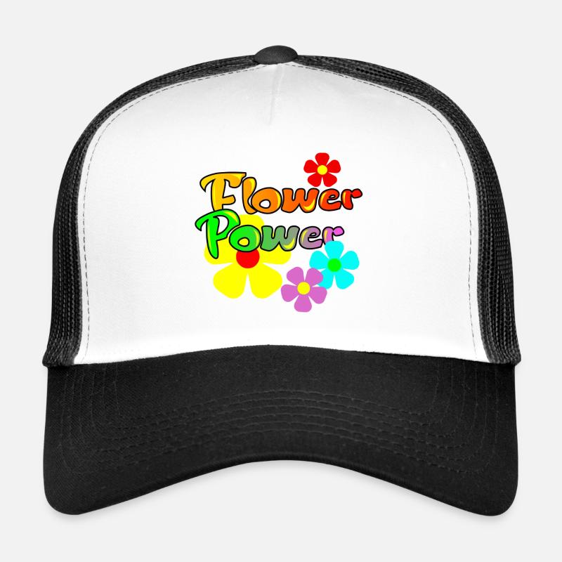 flower power - Trucker Cap - white/black