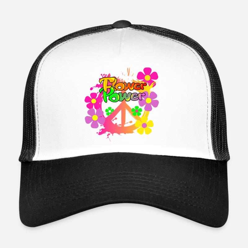 Flower Power Peace Peace Sign Trucker Cap
