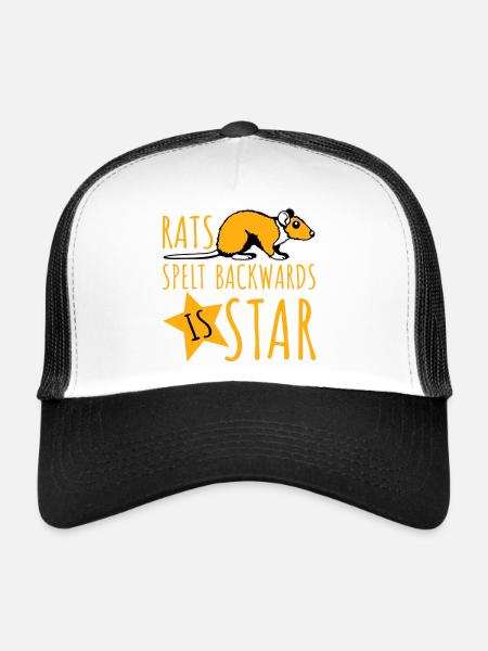Rats Spelt Backwards Is Star Lustiger Ratte Spruch - Trucker Cap - white/black - Front
