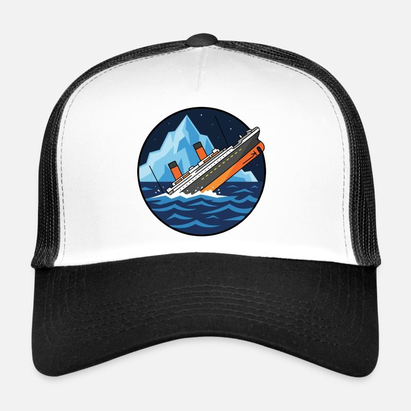 Titanic Schiff Eisberg Illustration Casquette trucker 