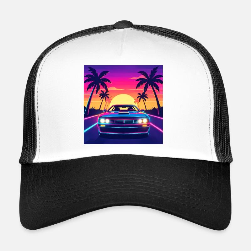Neon Sunset Drive - Casquette trucker  - blanc/noir