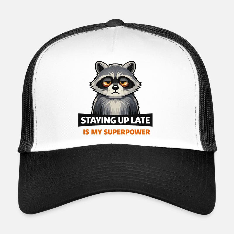Nacht-Waschbär-Superkraft Trucker Cap
