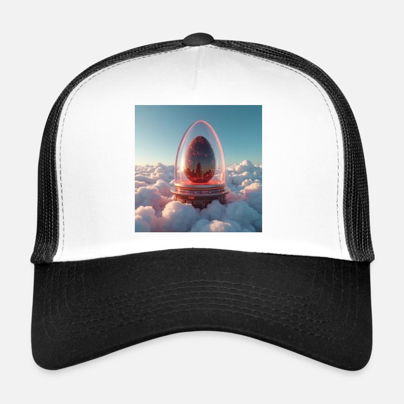 Ei in den Wolken. Neues Leben der Zukunft Trucker Cap