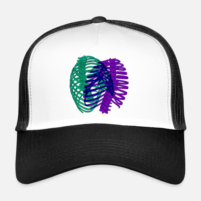 Dual chromatic ribcage - Trucker Cap - white/black