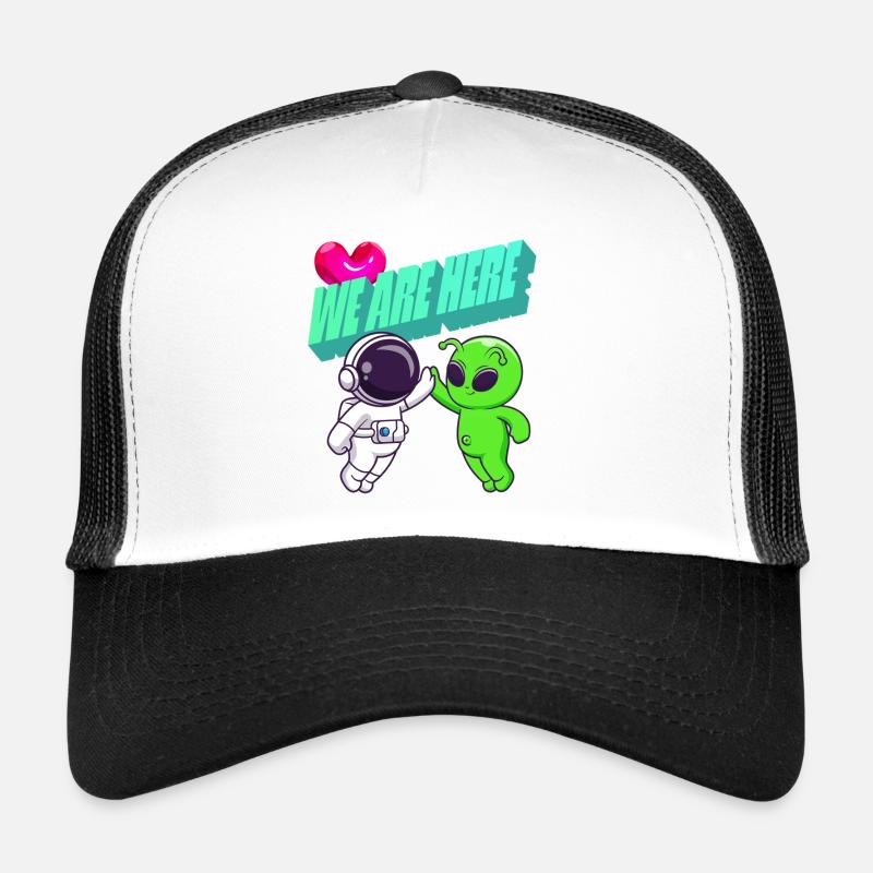 We Are Here - Série animée Alien - Casquette trucker  - blanc/noir