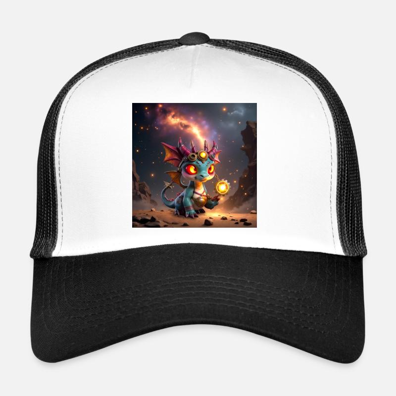 Luminous Steampunk Dragon with Gears Trucker Cap