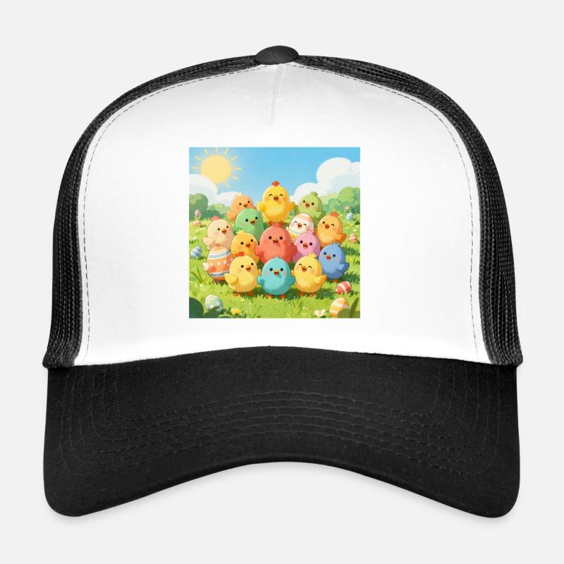 Bunte Hühner-Gruppenfoto Trucker Cap