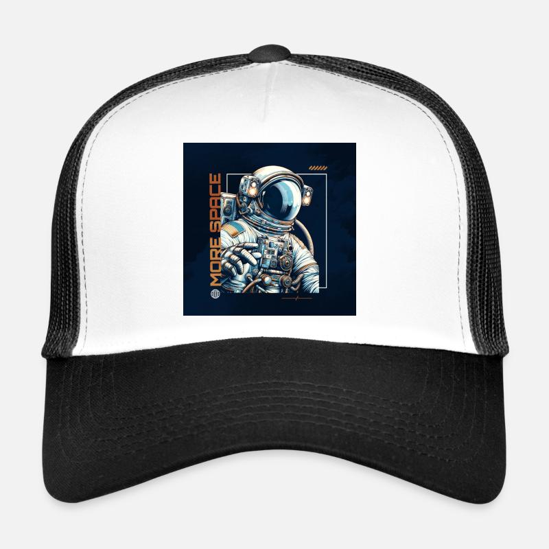 PLUS D’ESPACE - Casquette trucker  - blanc/noir