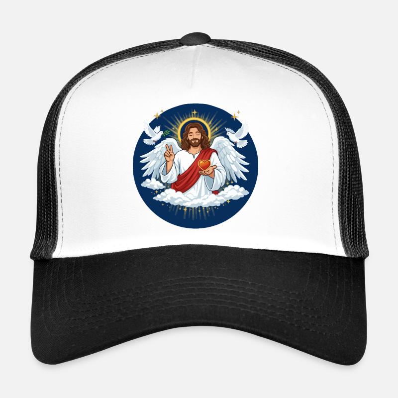 Amour céleste : Jésus avec le cœur Casquette trucker 