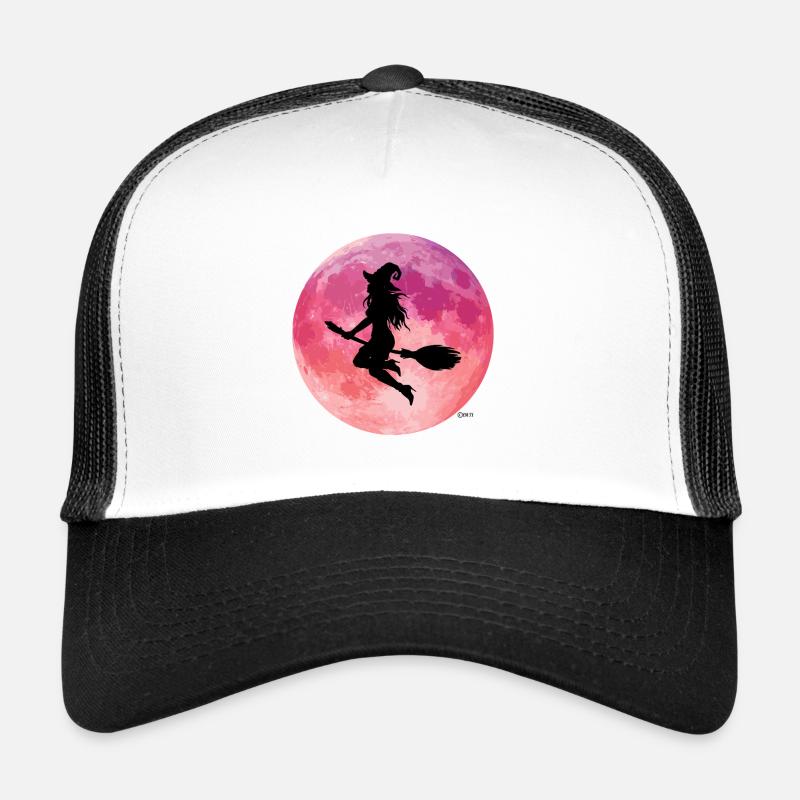 Silhouette du vol nocturne de la Lune Rose Casquette trucker 