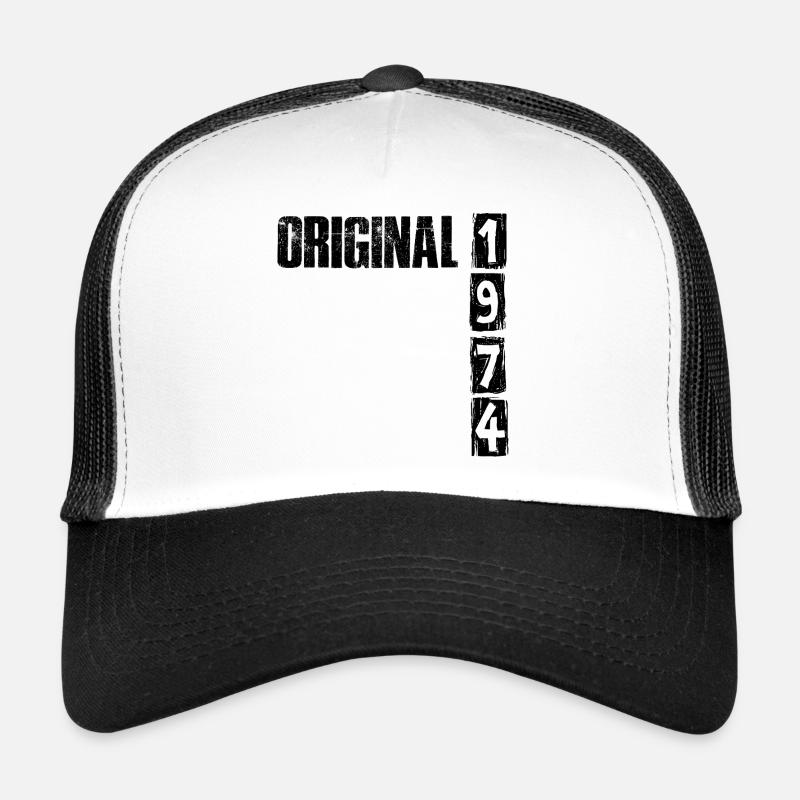 Vintage 1974 - Trucker Cap - Weiß/Schwarz