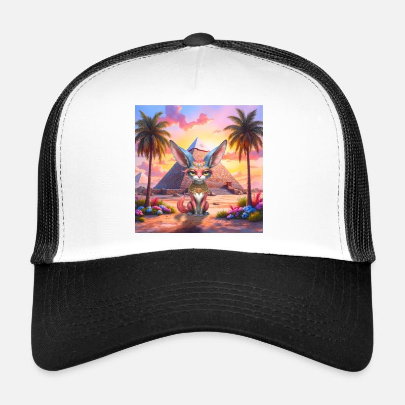 Pharaon Chat au Coucher du Soleil Casquette trucker 