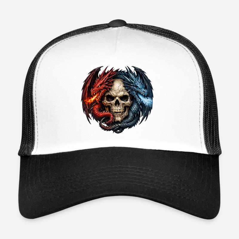Feuer und Eis Drachen Schädel Totenkopf  Trucker Cap