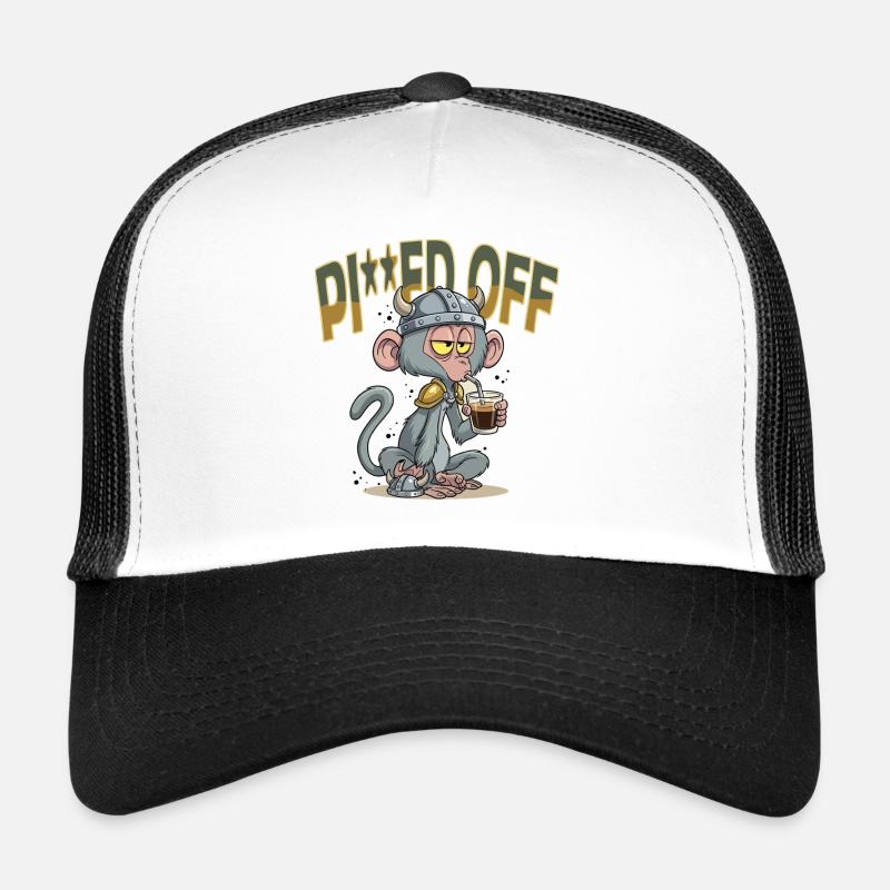Monkey_1 - Casquette trucker  - blanc/noir