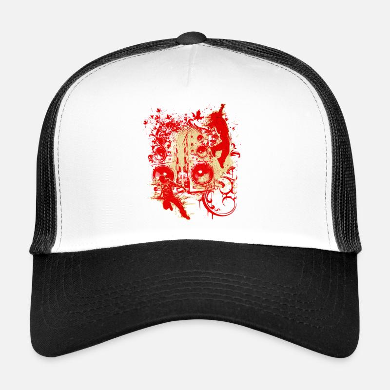 Red DJ Sound Splash - Trucker Cap - Weiß/Schwarz