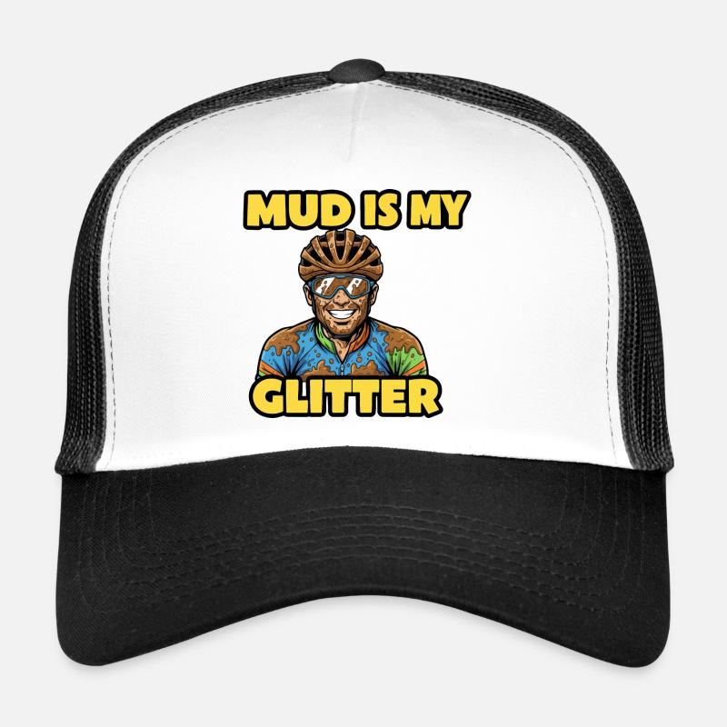 La boue est mon art de bande dessinée drôle de cyclisme pailleté Casquette trucker 