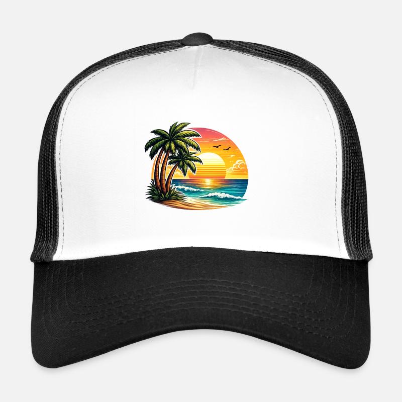 Palm Beach Sunset - Trucker Cap - white/black