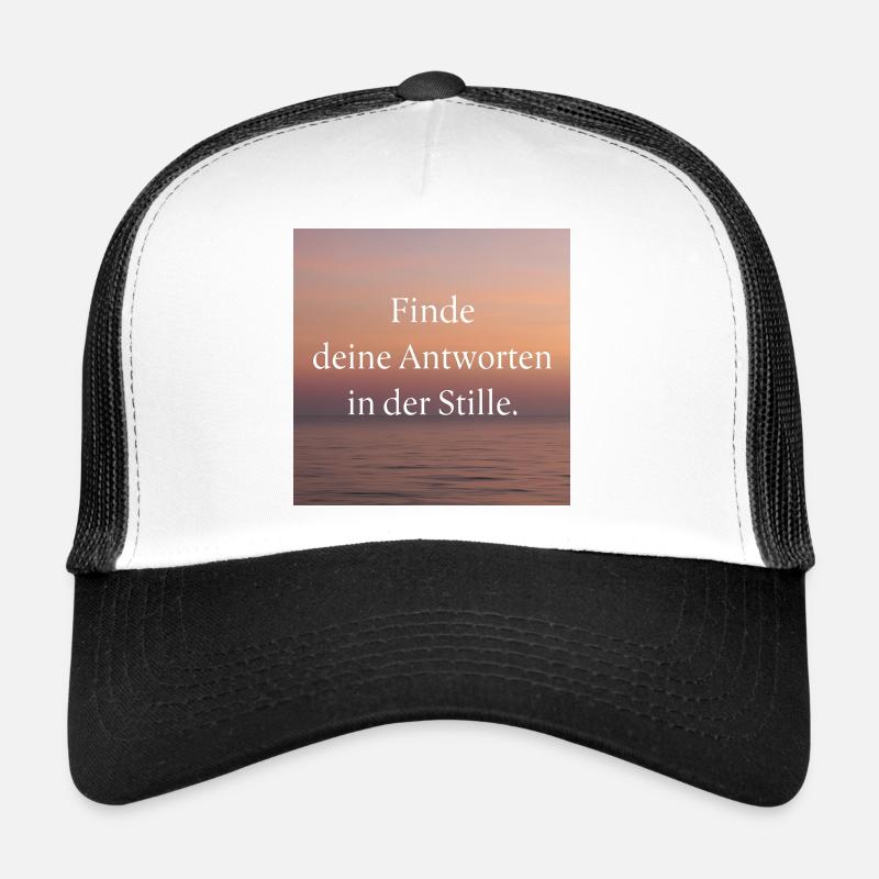 Antworten in der Stille - Trucker Cap - Weiß/Schwarz