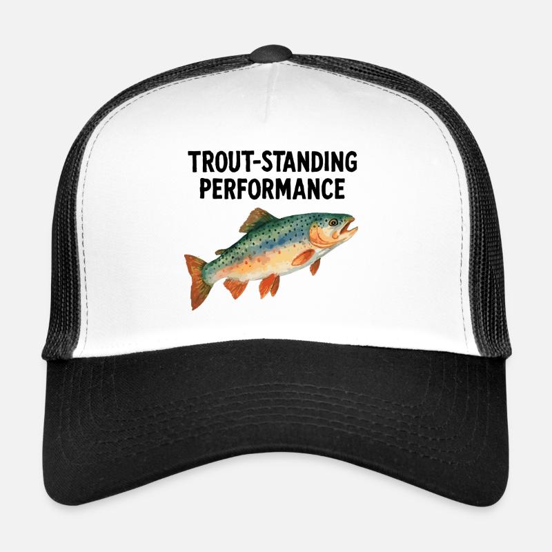 Aquarelle de truite : Performance de la truite debout Casquette trucker 
