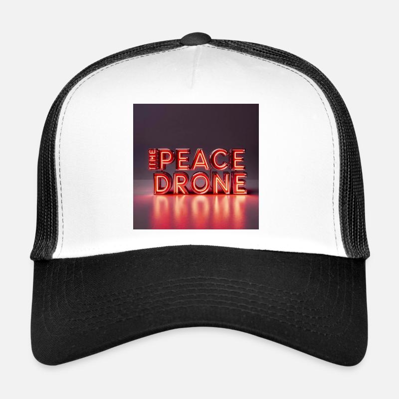 Panneau néon du drone de la paix Casquette trucker 