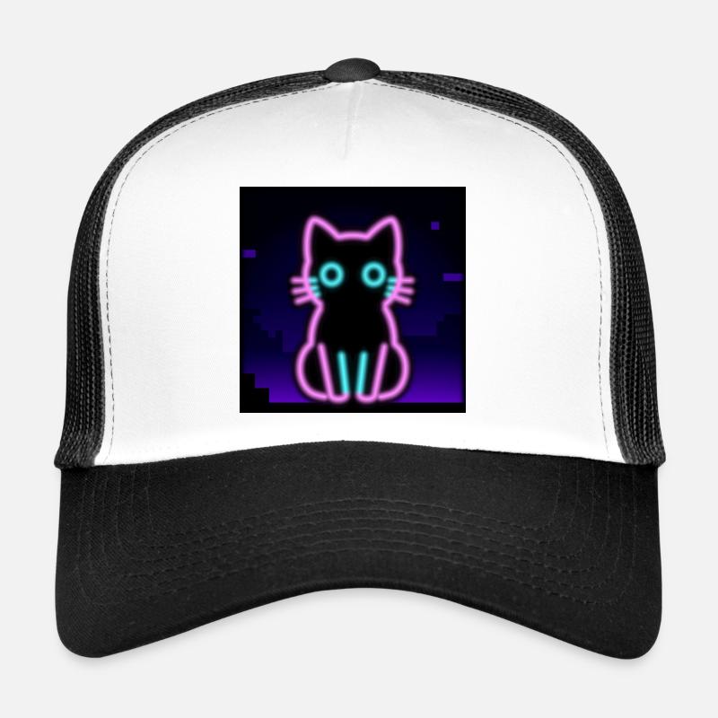Neon Cat – Pixel Vibes for Gamers & Nerds - Trucker Cap - white/black