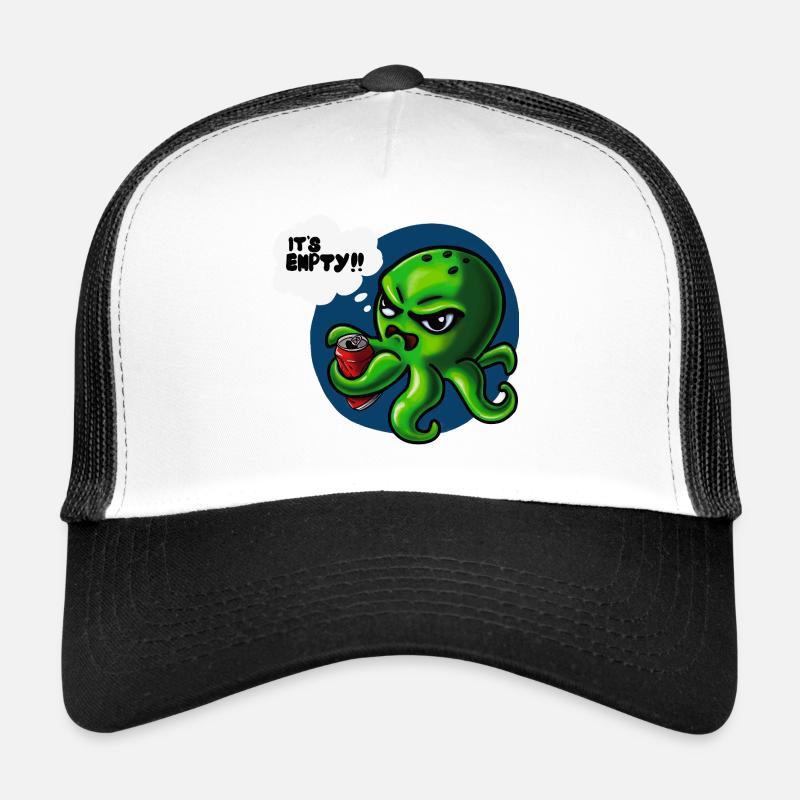 Grumpy Kraken - Casquette trucker  - blanc/noir