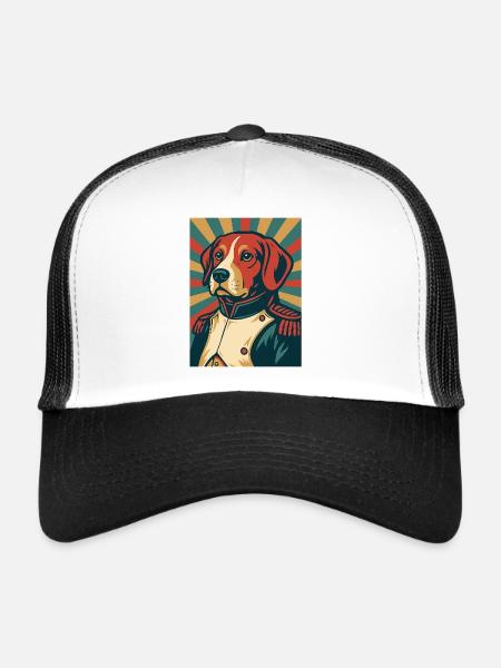 Dog General Style Poster Rétro Design Vintage - Casquette trucker  - blanc/noir - Devant