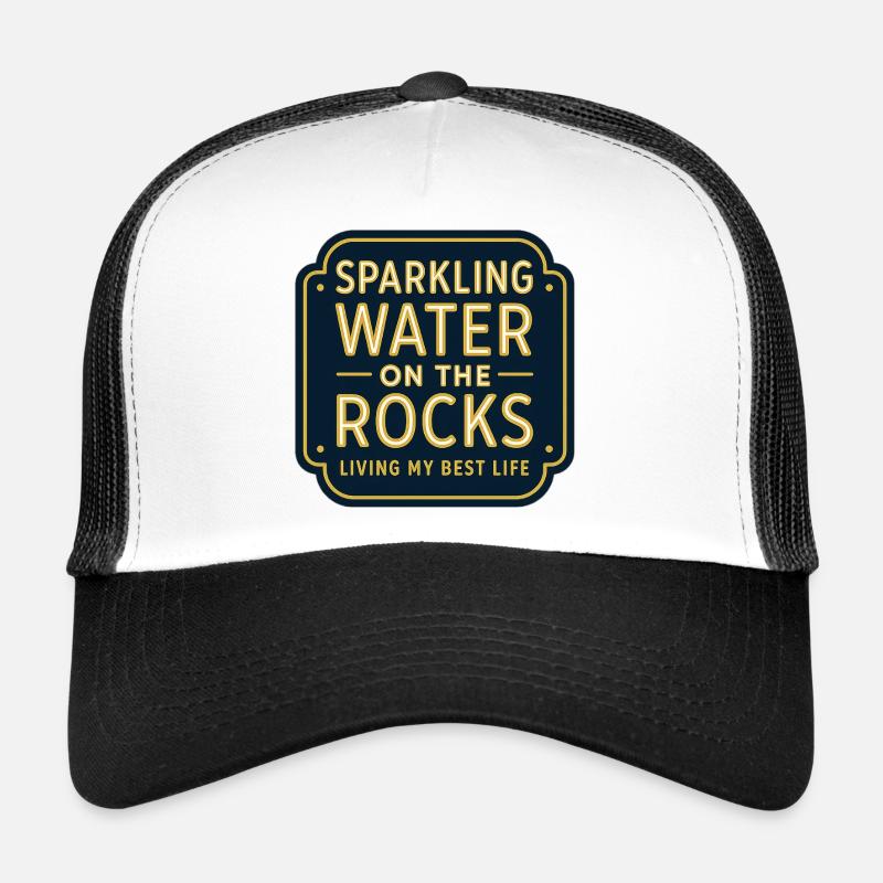 Sparkling water on rocks neon Trucker Cap