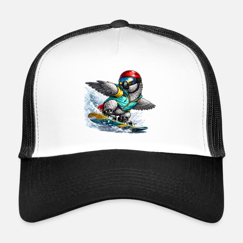 Snowboard perroquet gris d’Afrique Casquette trucker 