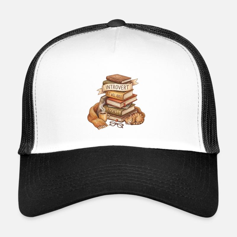 Introvert Book Lover Stack Trucker Cap